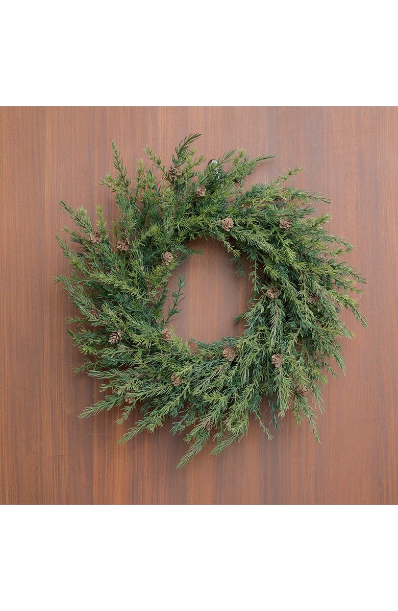 CG Hunter 28" Artificial Pine Wreath with Pinecones, Main, color, Green