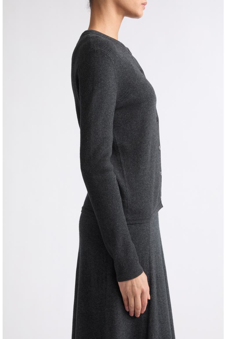 Abeena Cotton & Cashmere Rib Cardigan, Alternate, color, ECLIPSE