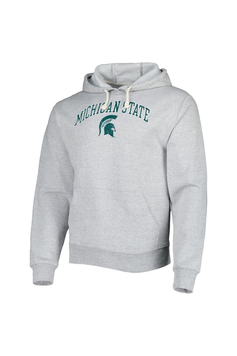 Men's League Collegiate Wear Heather Gray Michigan State Spartans Arch Essential Pullover Hoodie, Alternate, color, Heather Gray