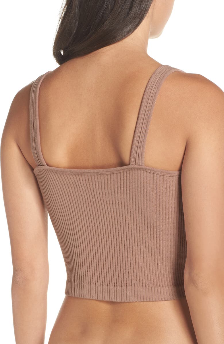 Free People Rib Brami Crop Tank, Alternate, color, Nude