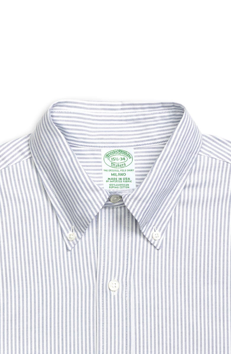 Brooks Brothers Milano Slim Fit Stripe Dress Shirt, Alternate, color, 