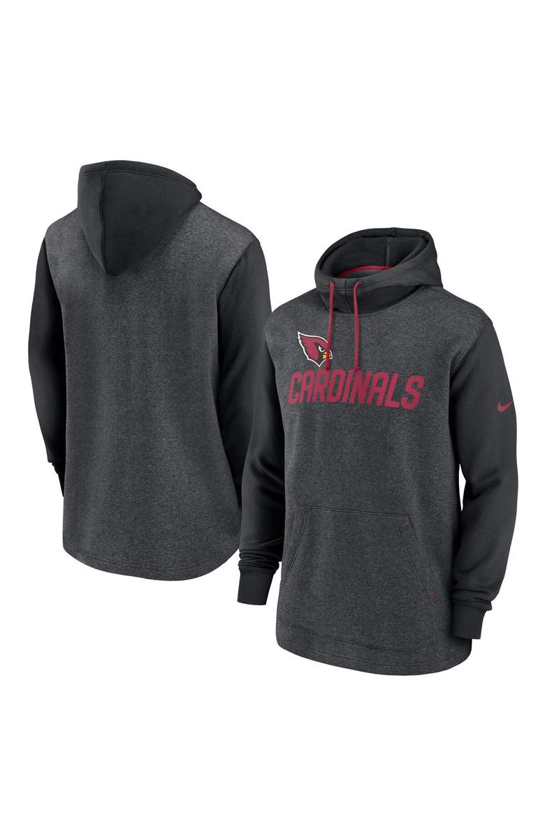Nike Men's Nike Heathered Charcoal/Black Arizona Cardinals Surrey Legacy Pullover Hoodie, Main, color, Heather Charcoal