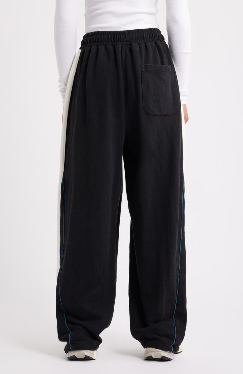 Iets Frans Harri Paneled Baggy Cotton Fleece Sweatpants, Alternate, color, Black