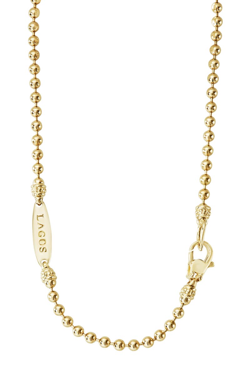 LAGOS Men's 18K Gold Anthem 2.5mm Ball Chain Necklace, Alternate, color, Gold