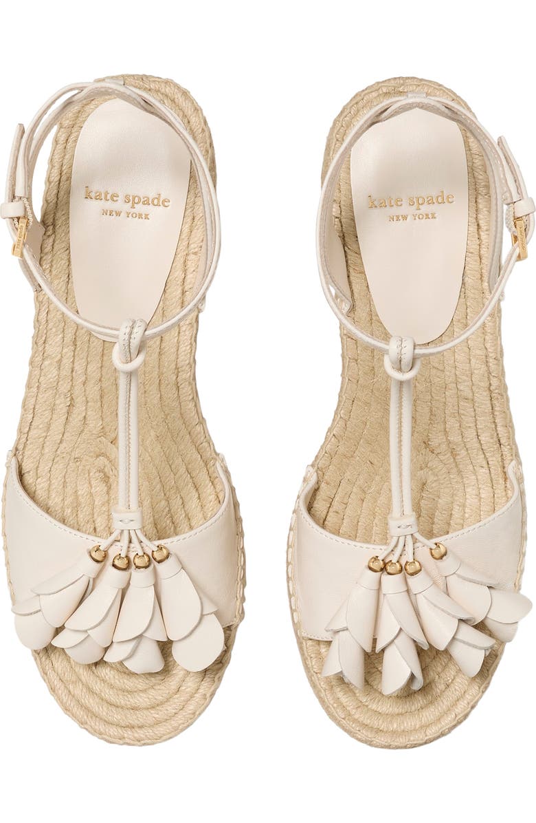 Kate Spade New York ankle strap espadrille platform wedge sandal, Alternate, color, Cream.
