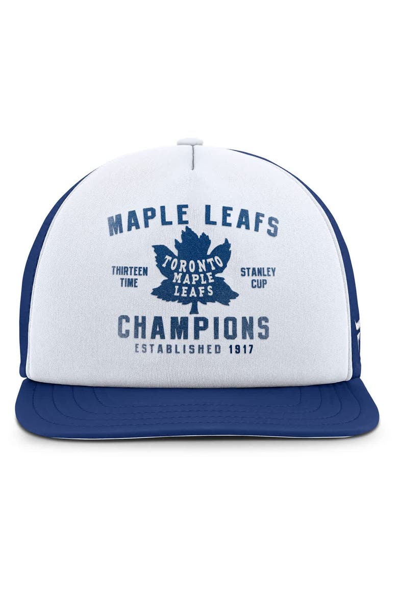 Men's Fanatics White/Blue Toronto Maple Leafs Decades Collection Foam Front Snapback Hat, Alternate, color, White