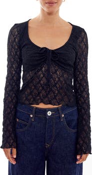 BDG Urban Outfitters Quinn Tie Front Lace Top