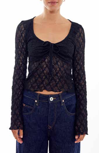 BDG Urban Outfitters Quinn Tie Front Lace Top