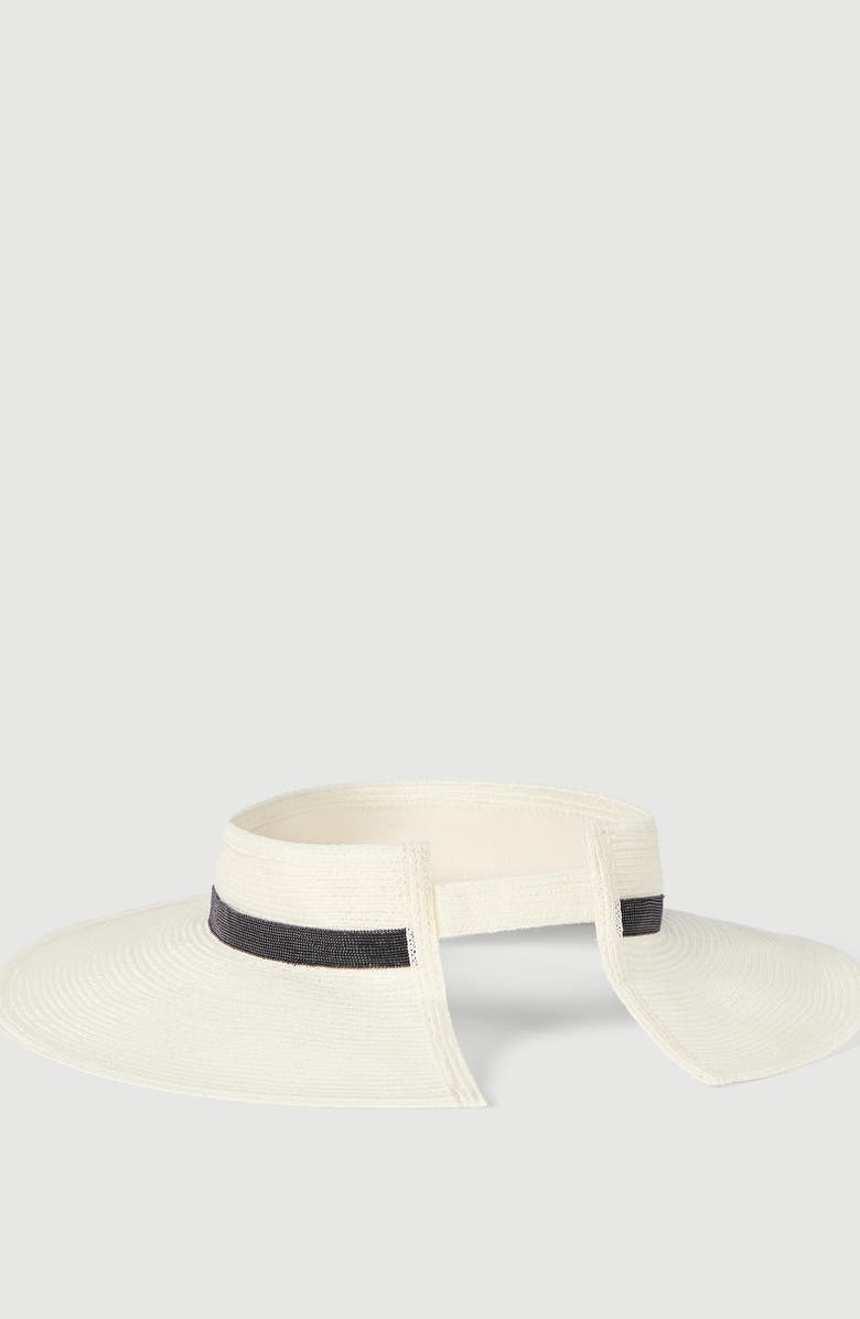 Brunello Cucinelli Hemp visor, Alternate, color, White