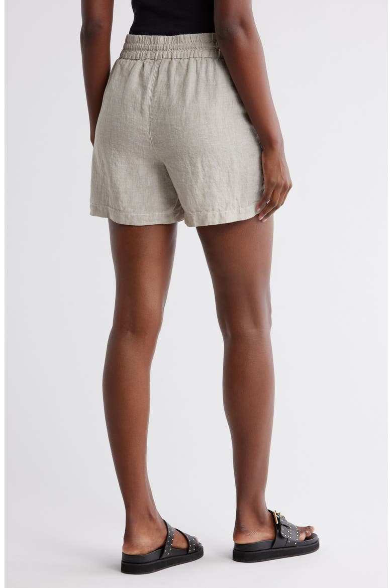 Palmbray High Waist Linen Shorts, Alternate, color, TWILL
