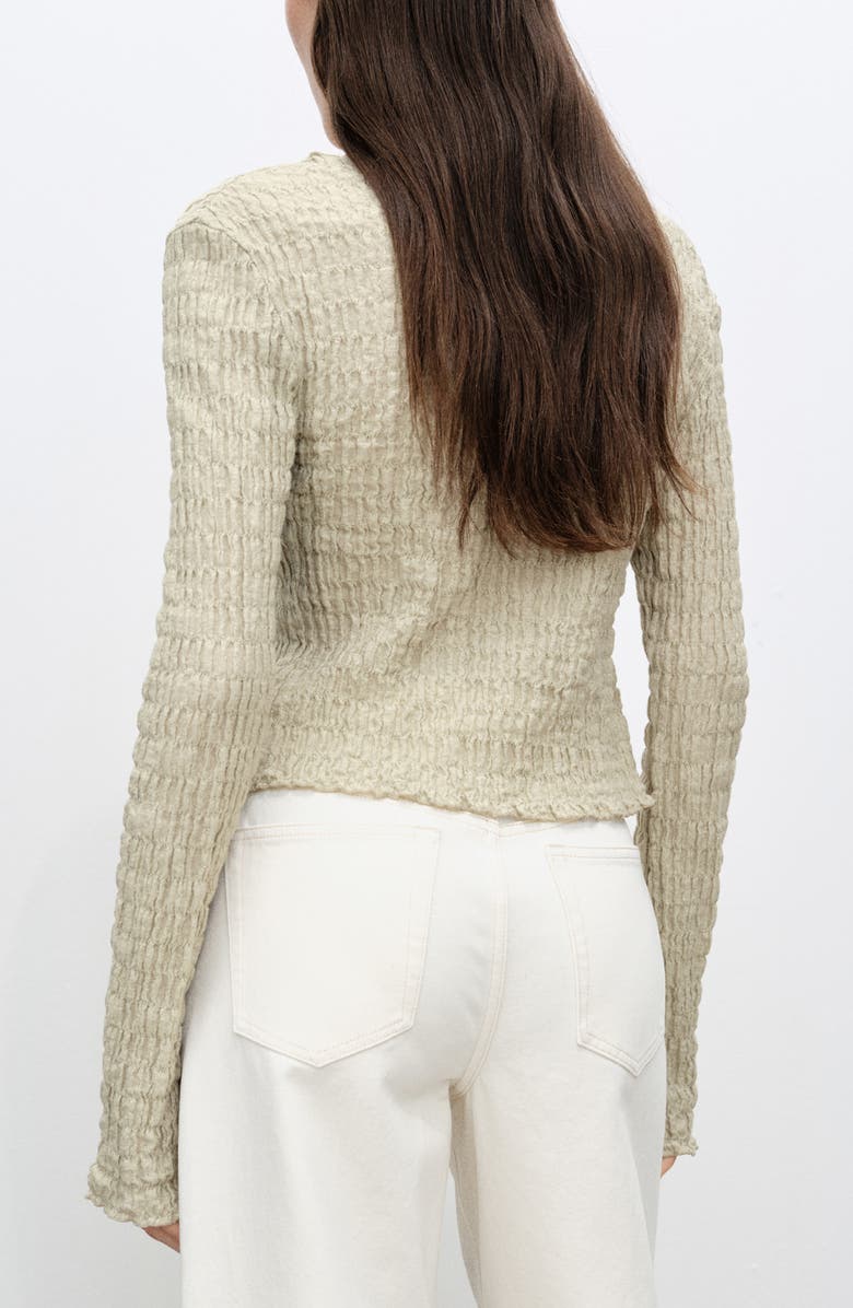 MANGO May Textured Tie Front Cardigan, Alternate, color, 