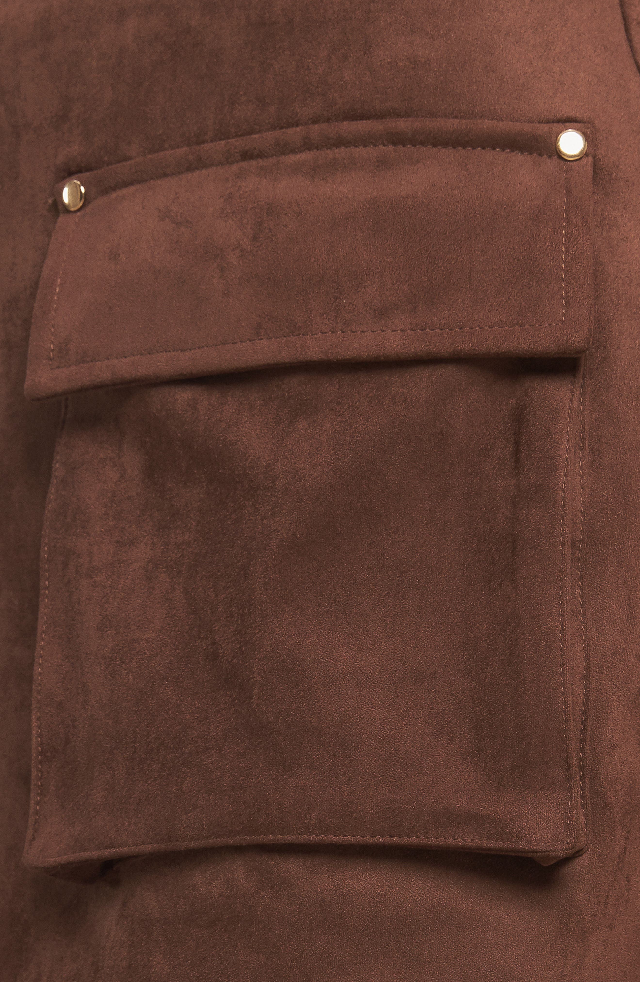 Faux Suede Cargo Miniskort - image 2