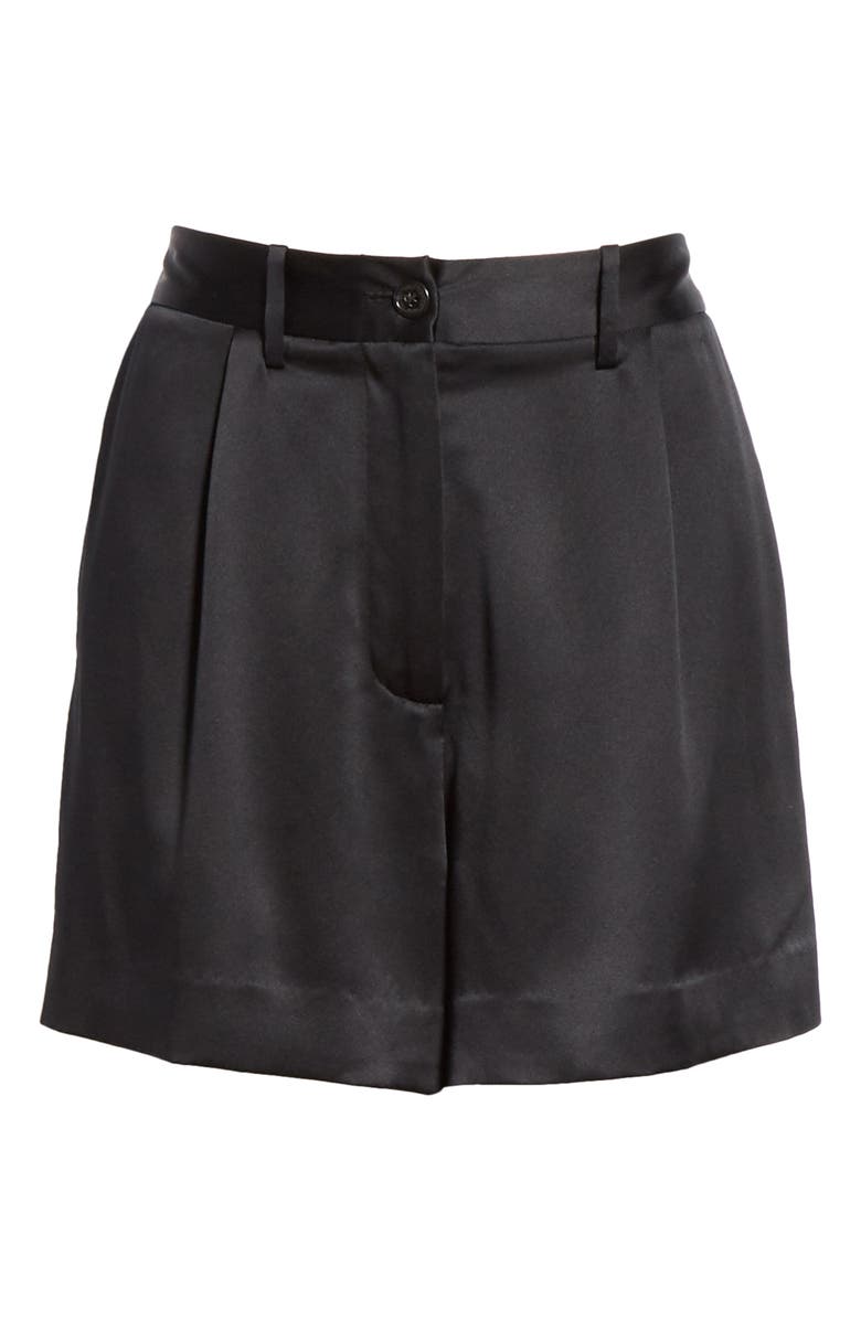 Nili Lotan Bordeaux Silk Satin Shorts, Alternate, color,