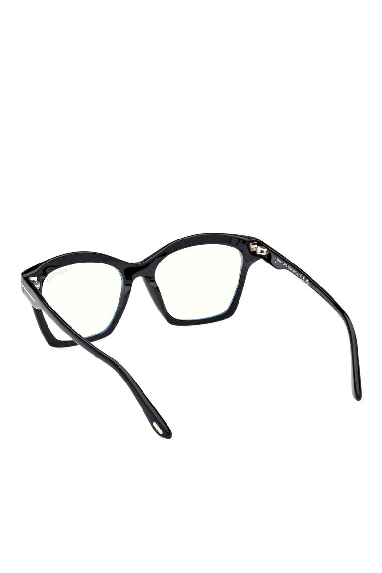 53mm Square Blue Light Blocking Optical Glasses, Alternate, color, BLACK ECO / T LOGO
