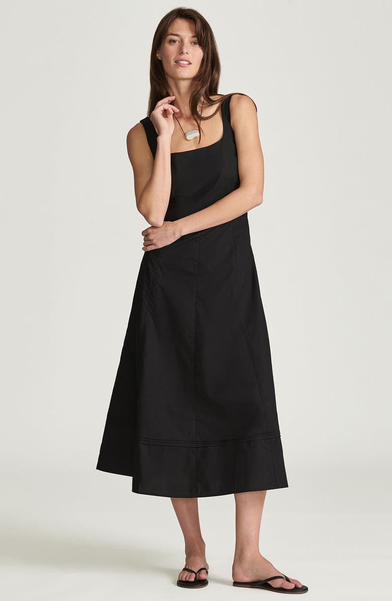 Mavi Jeans Sleeveless Fit & Flare Midi Dress, Alternate, color, Black