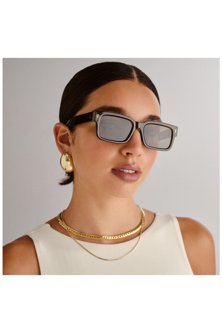 Castor 51mm D-Frame Sunglasses, Alternate, color, KHAKI / KHAKI MONO