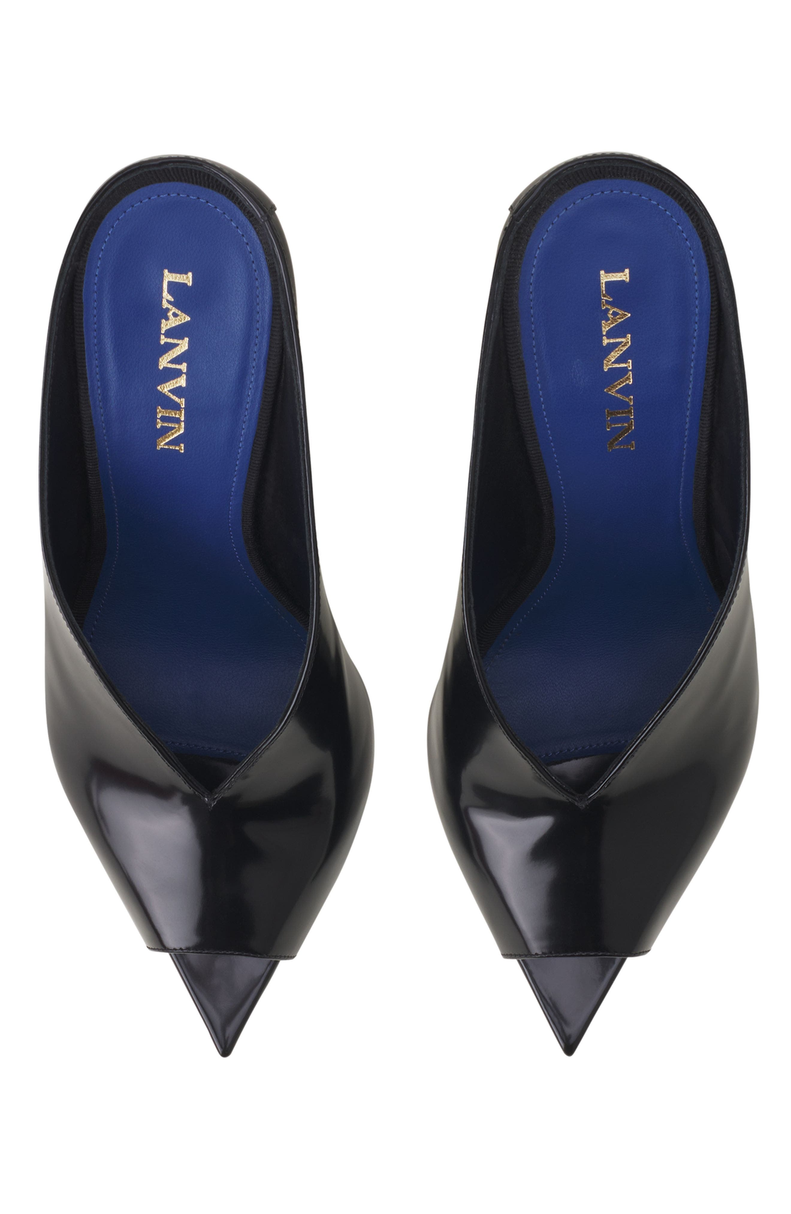 Lanvin Midnight Step Mule In Patent Leather, Alternate, color, Noir