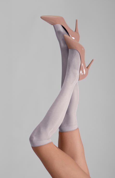 2-Pack Lustrous Silky Sheer Knee-High Socks