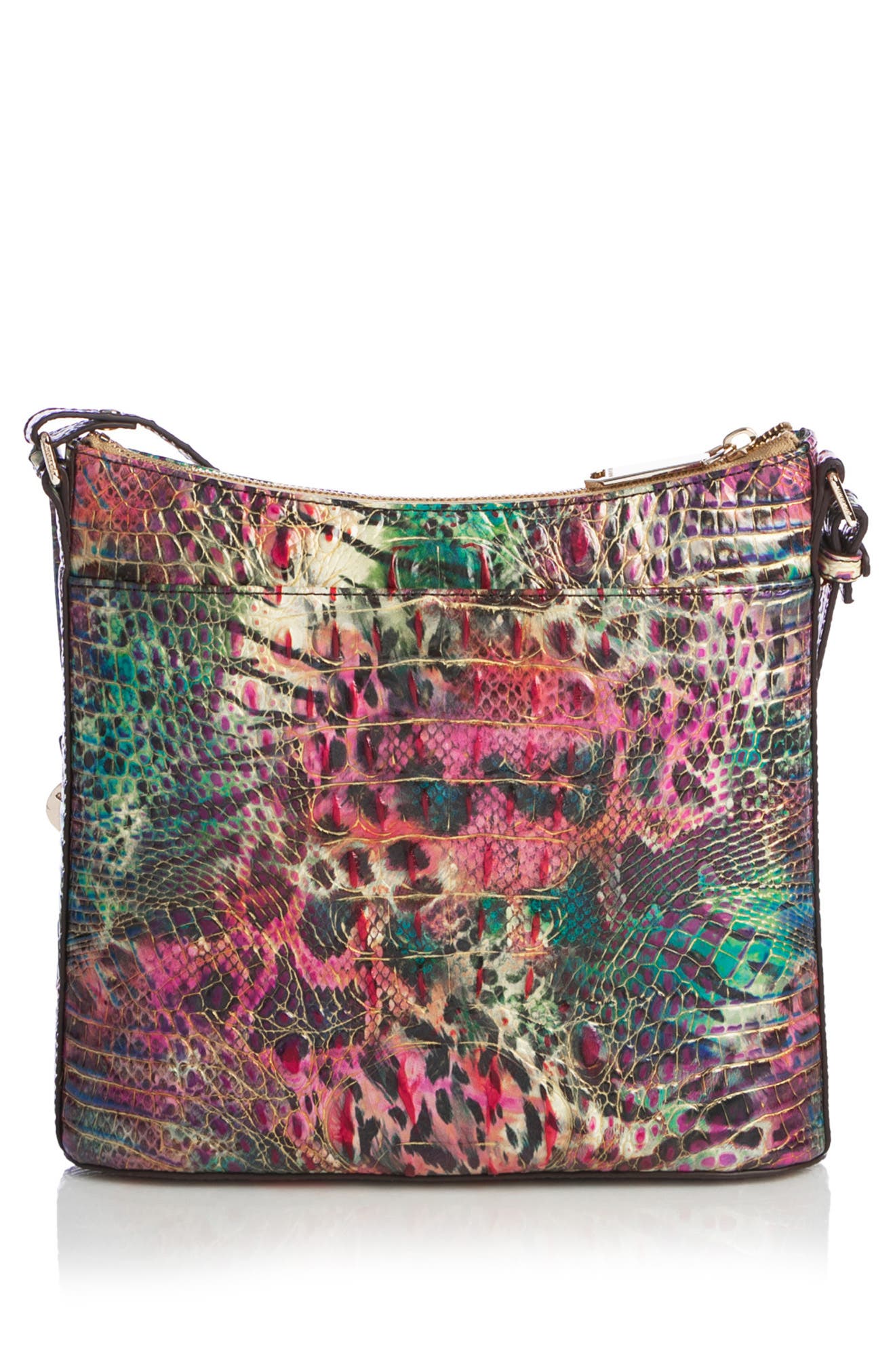 Brahmin Katie Animal Print Croc Embossed Leather Crossbody Bag, Alternate, color, 