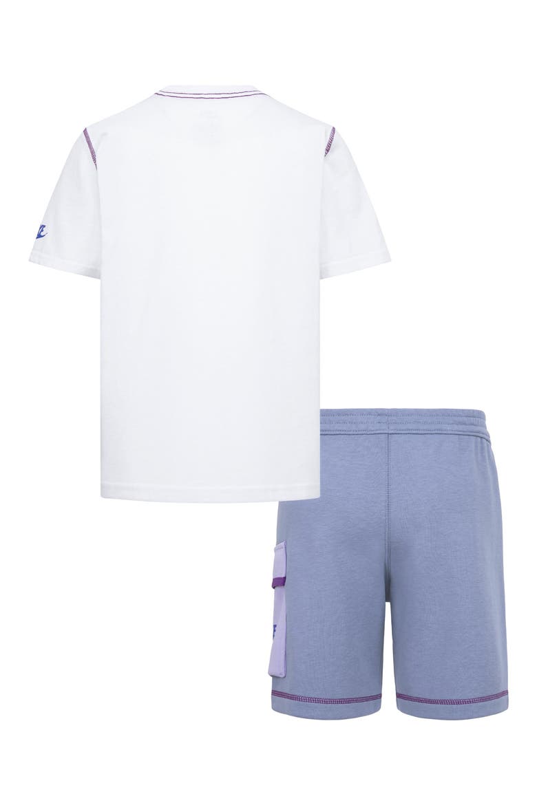 Kids' Swoosh Graphic T-Shirt & Knit Cargo Shorts Set, Alternate, color, U9EASHEN S