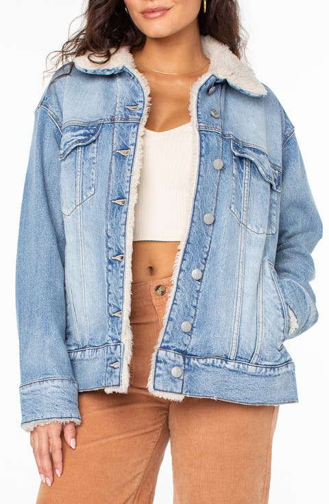 So Amped Faux Fur Lined Denim Jacket