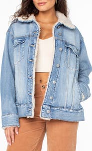 Roxy So Amped Faux Fur Lined Denim Jacket
