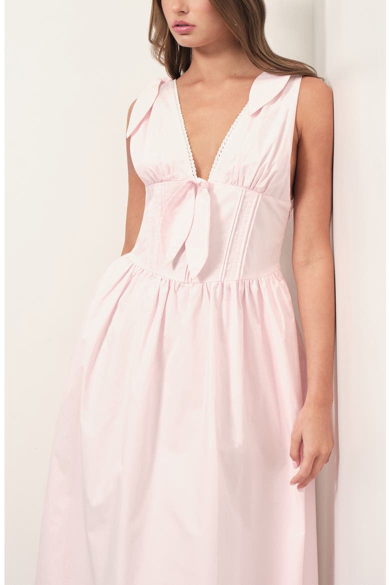 Remi Lace Detail Cotton Dress, Alternate, color, BABY PINK
