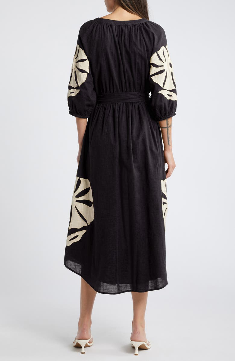 CIEBON Tiana Embroidered Cotton Midi Dress, Alternate, color,