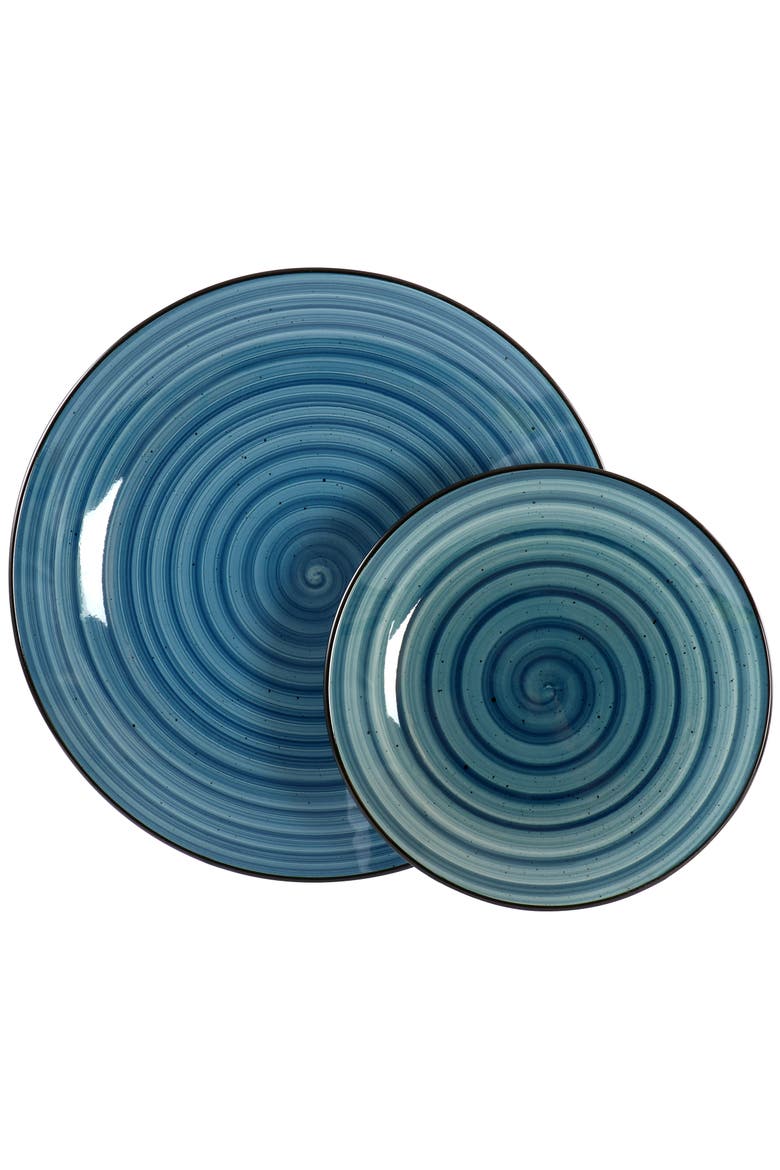 Gia 24 Piece Round Stoneware Dinnerware Set, Alternate, color, White