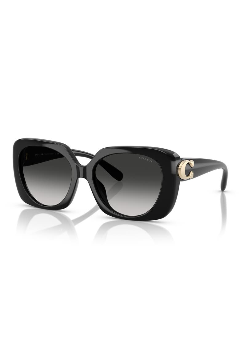 55mm Gradient Square Sunglasses, Alternate, color, BLACK / GREY GRADIENT