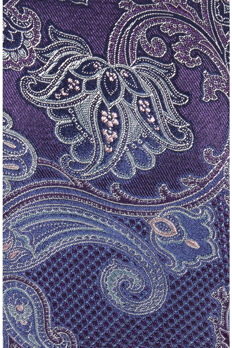 Paisley Silk Tie, Alternate, color, PURPLE