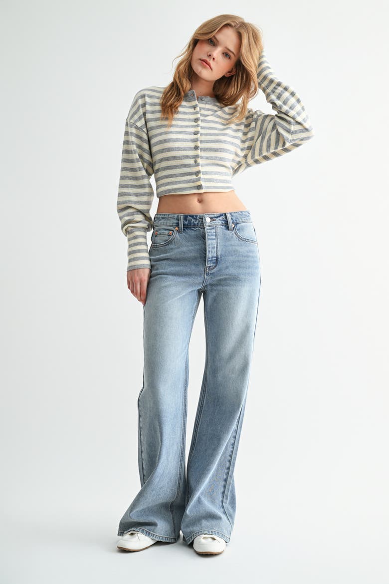 The Meridian High Rise Relaxed Flare Jean, Alternate, color, Light Wash
