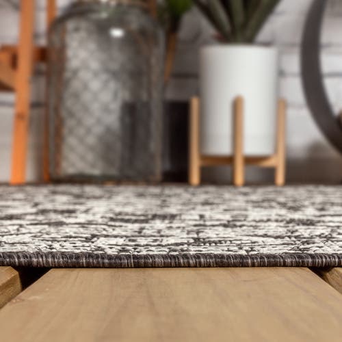 Jonathan Y Sinjuri Medallion Textured Weave Octagon Indoor/outdoor Area Rug In Gray