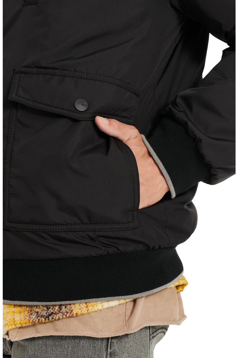 Ethan Water Resistant Down Bomber Jacket, Alternate, color, BLACK