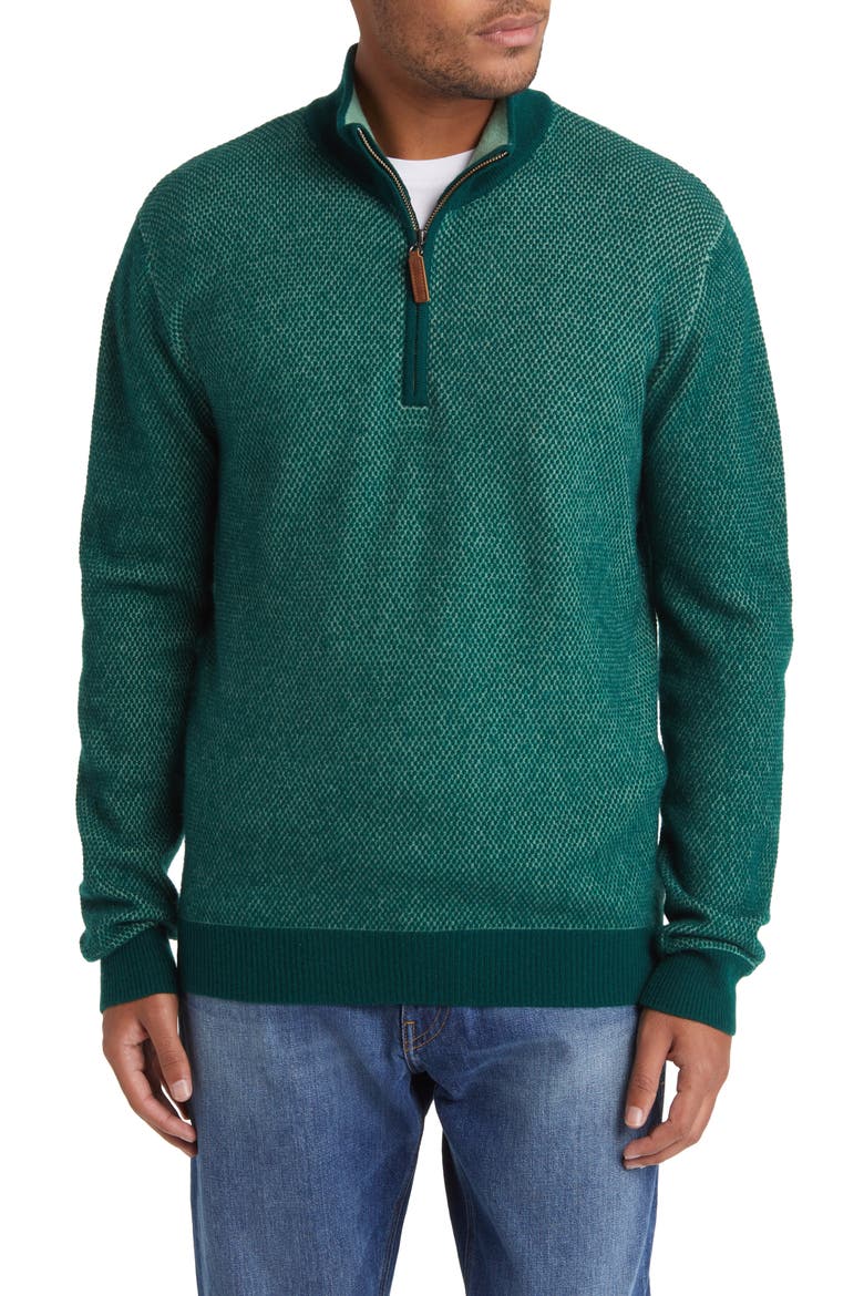 Merino Wool & Cashmere Bird's Eye Sweater, Main, color, SAGE