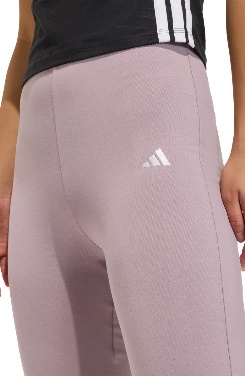 adidas Essentials Flare Leg Jersey Pants, Alternate, color, Preloved Fig/ White
