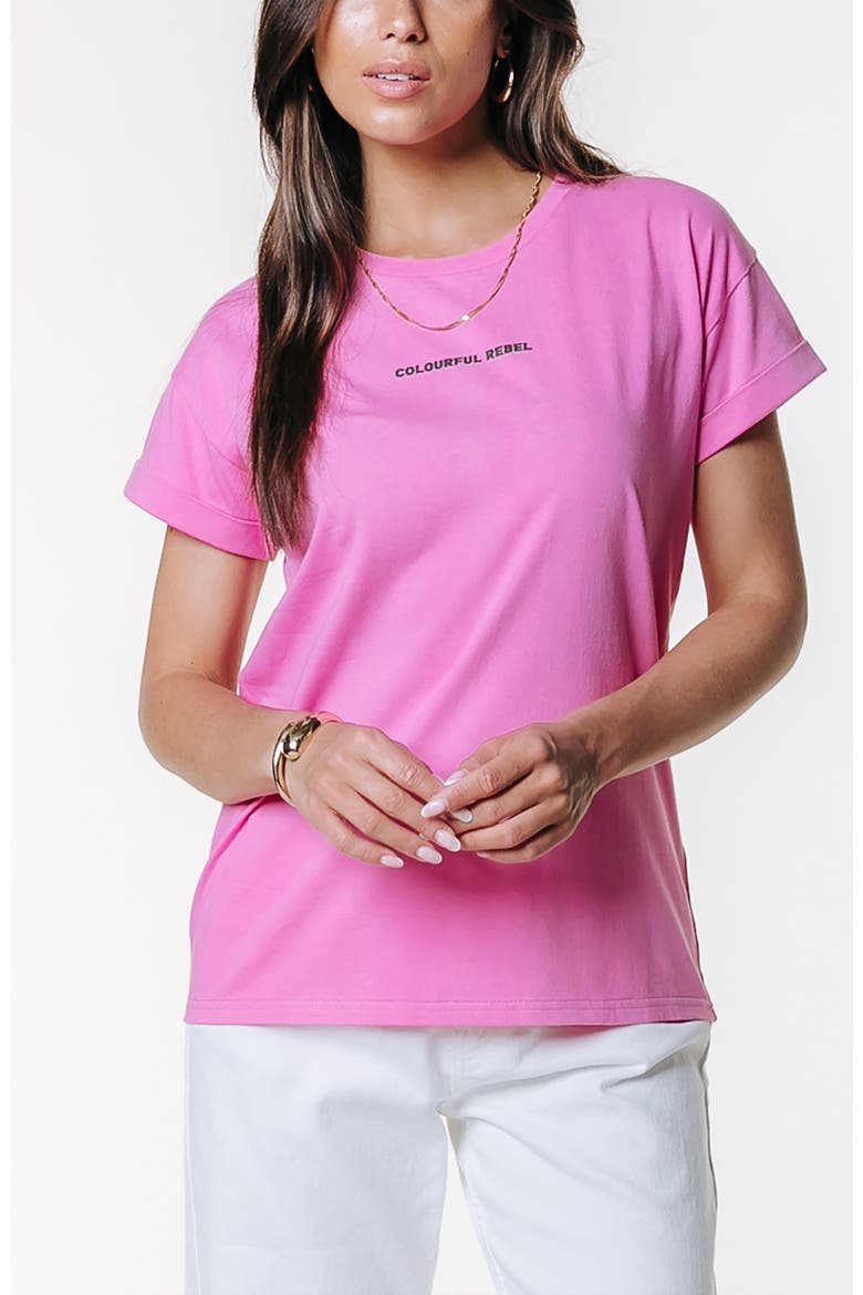 Uni Logo Boxy Tee, Main, color, Pink