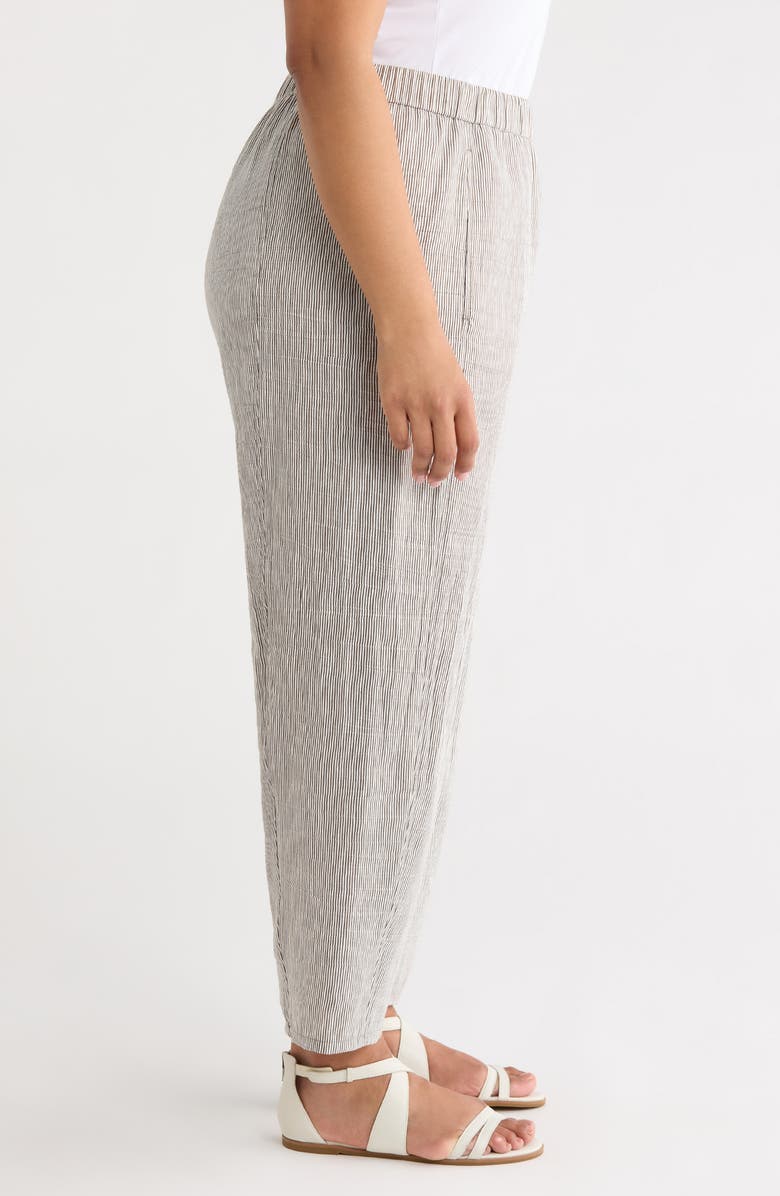 Eileen Fisher Ankle Length Lantern Linen Blend Pants, Alternate, color, Wren