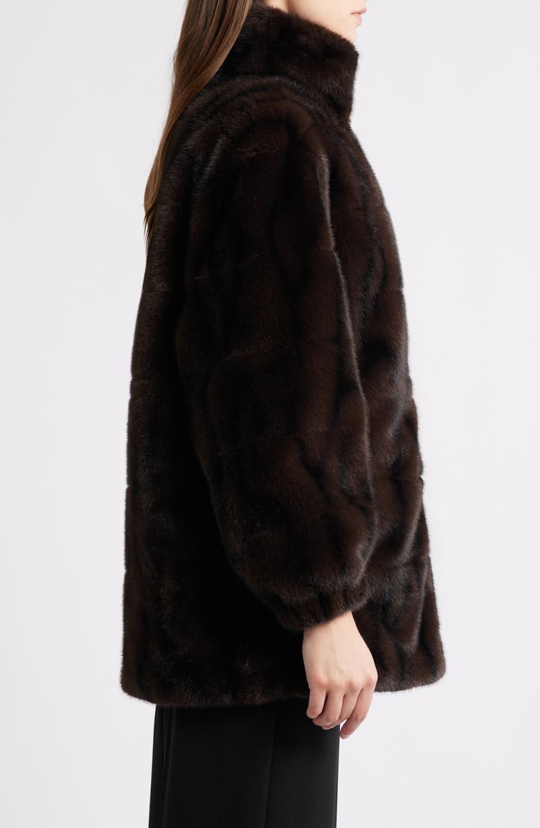 Elie Tahari The Eliana Faux Fur Coat, Alternate, color, Brown Mink
