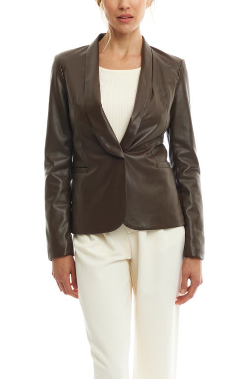Lblc The Label Toby Faux Leather Blazer In Maple Brown In Gray