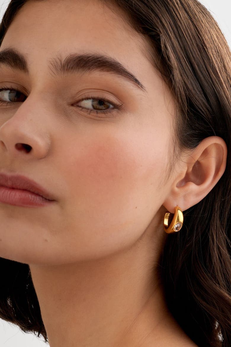 Ayla Waterproof Gold Hoop Earrings, Alternate, color, Gold