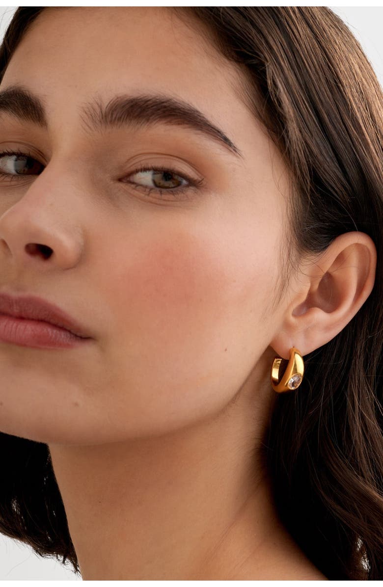 Katie Loxton Ayla Waterproof Gold Hoop Earrings, Alternate, color, Gold