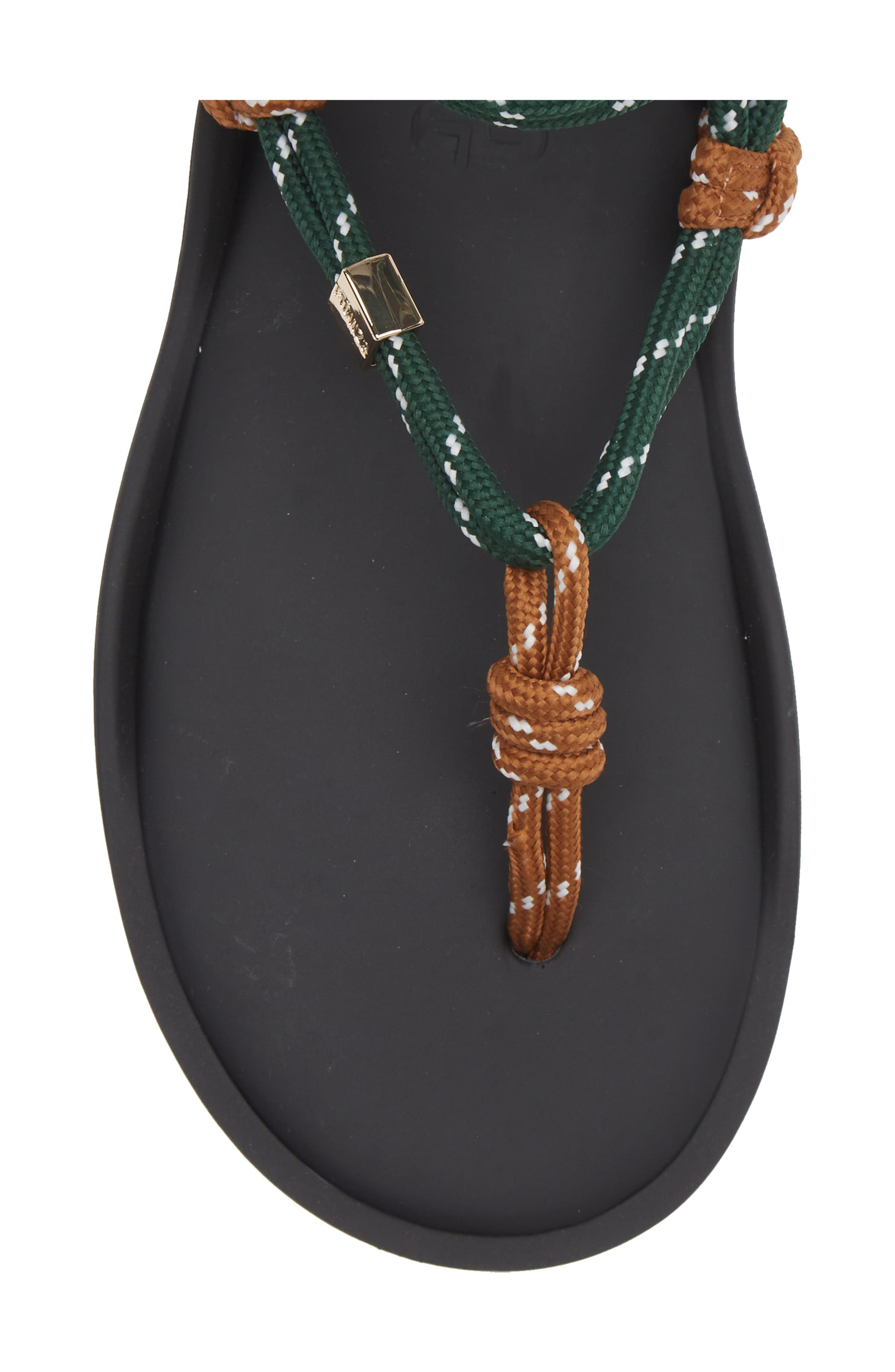 FLOWZE Lace-Up Ropes Water Repellent Thong Slide Sandal, Alternate, color, Hazelnut / Forest Green