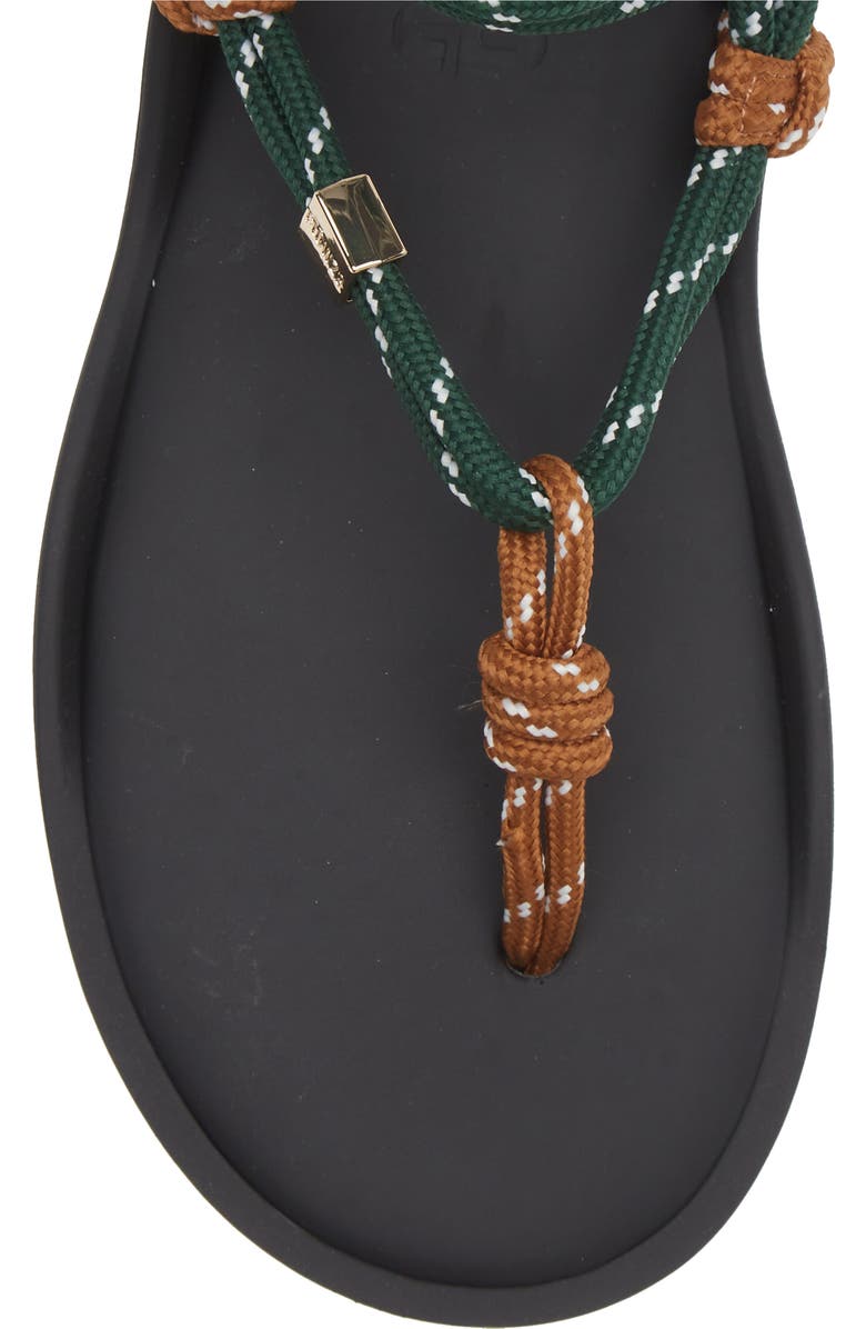 FLOWZE Lace-Up Ropes Water Repellent Thong Slide Sandal, Alternate, color, Hazelnut / Forest Green