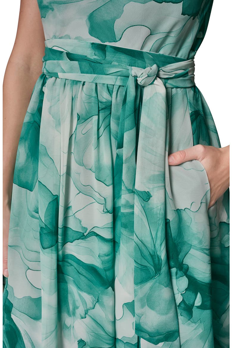 Floral One-Shoulder Gown, Alternate, color, LAWN MULTI