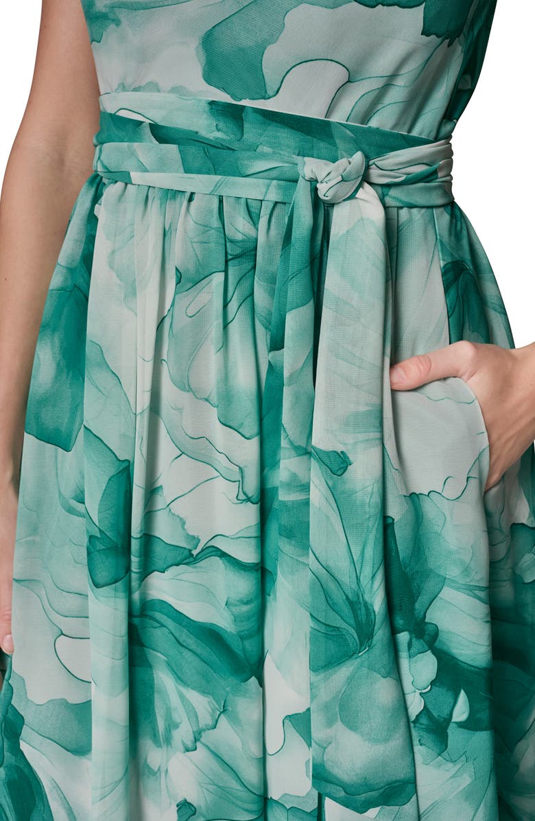 Donna Karan New York Floral One-Shoulder Gown, Alternate, color, Lawn Multi