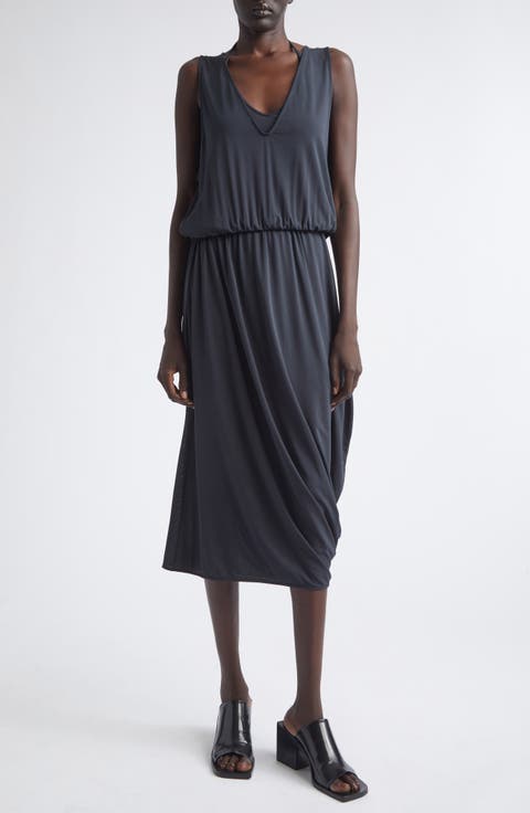 Layered Draped Crepe Jersey Dress