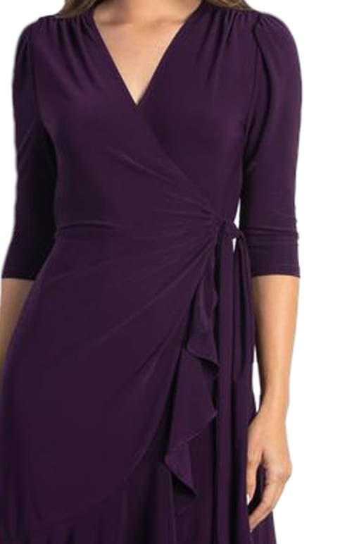 Kiyonna Whimsy Midi Wrap Dress In Black