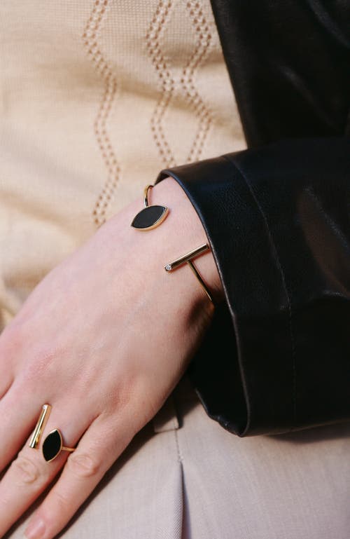 Rc Retro Chic Black Eyes Bangle In Gold