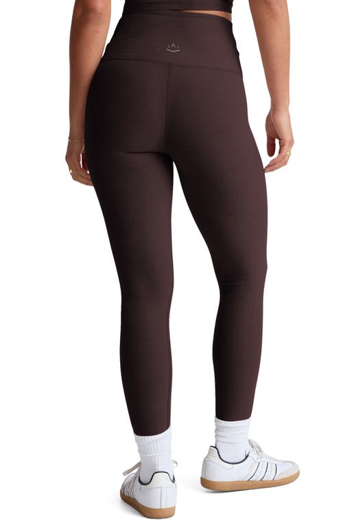 Beyond Yoga At Your Leisure Space Dye High Waist Midi Leggings In Brown